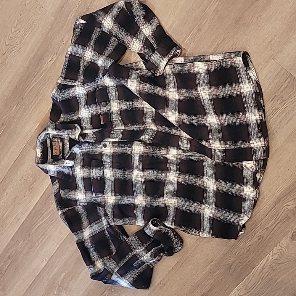 Orvis large tall heavy flannel shacket like new